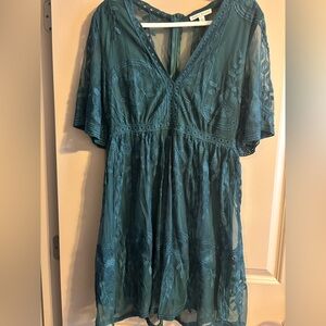 Haute Monde Dark Green Mini Dress